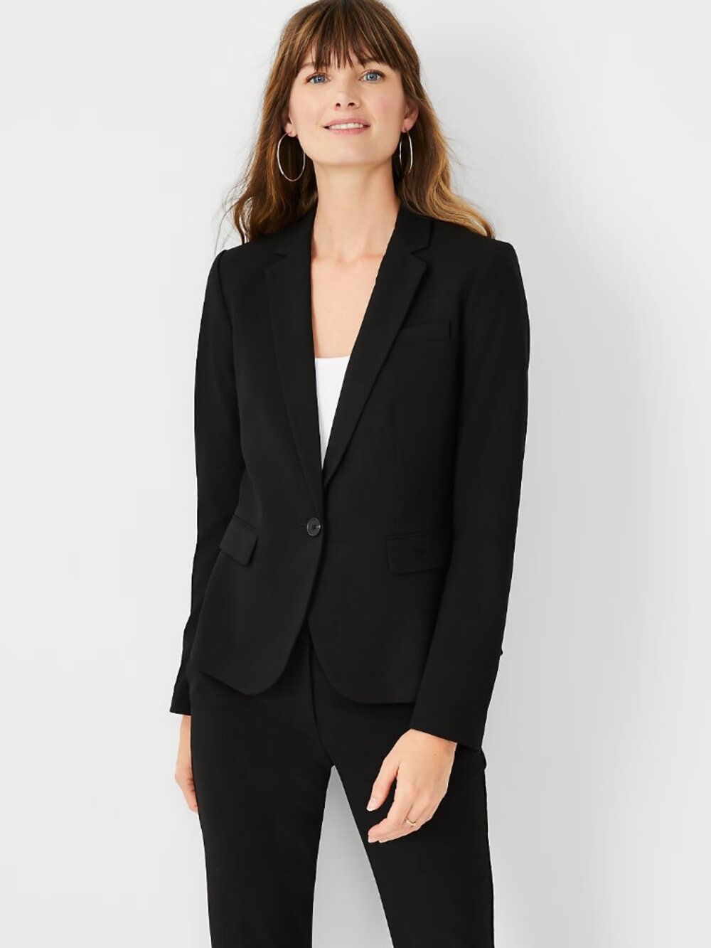 Ann Taylor The One-Button Blazer in Seasonless Stretch, Size 14